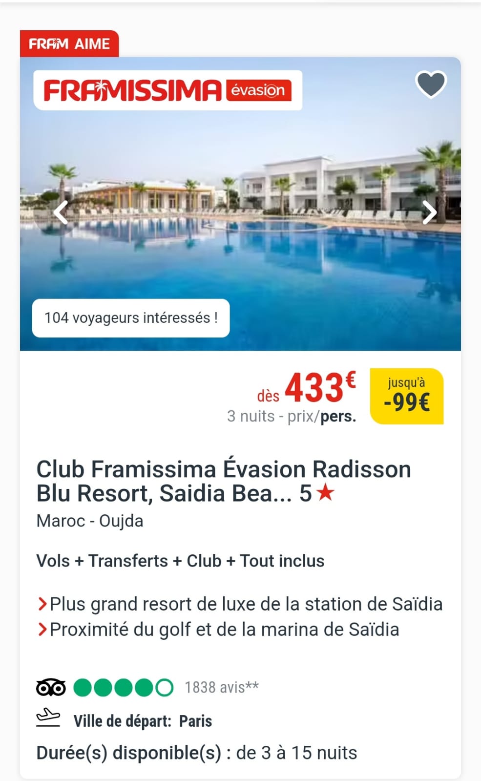 FRAMISSIMA RADISON BLU SAIDIA